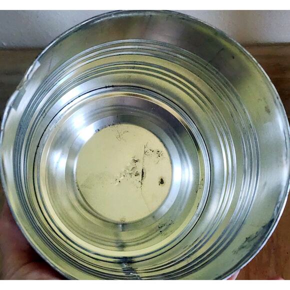 Vintage 7" Hills Brothers / Bros Coffee Can Red Atomic MCM Snowflakes W/ Lid - Picture 9 of 16